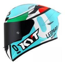 Capacete Kyt Tt Course Dalla Porta Azul Moto Motocicleta