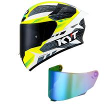 Capacete KYT TT Course Gear Preto e Amarelo Mais Viseira Camaleão