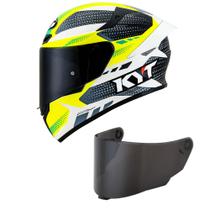 Capacete KYT TT Course Gear Preto e Amarelo Mais Viseira Fumê
