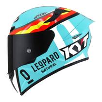 Capacete KYT TT Course Jaume Masia Leopard Spain Azul