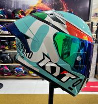 Capacete KYT TT COURSE Leopard Dalla Porta + Viseira Colorida e Aerofolio