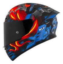 Capacete KYT TT Course Magnet Azul e Vermelho Capacete KYT TT Course Magnet Azul e Vermelho