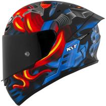 Capacete KYT TT Course Magnet (Gloss) Vermelho/ Azul Capacete KYT TT Course Magnet (Gloss) Vermelho/ Azul