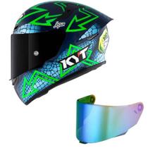 Capacete KYT TT Course Manzi Misano 23 Arrow Mais Viseira Camaleão Tamanho:62 Capacete KYT TT Course Manzi Misano 23 Arrow Mais Viseira Camaleão Tamanho:62