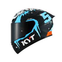 Capacete KYT TT Course Masia Winter Test - Preto/Azul Brilha L
