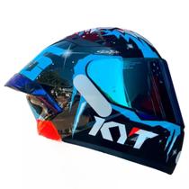 Capacete Kyt Tt-course Masia Winter Test Preto Azul Brilho