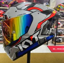 Capacete kyt tt course ratthapark space monkey + aerofolio + viseira colorida