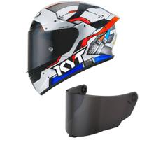 Capacete KYT TT Course Ratthapark Space Monkey Azul Mais Viseira Fumê