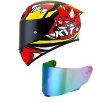 Capacete KYT TT Course Rhino Preto e Vermelho Mais Viseira Camaleão Capacete KYT TT Course Rhino Preto e Vermelho Mais Viseira Camaleão