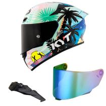 Capacete KYT TT Course Riccardo Rossi Barcelona Mais Viseira Camaleão e Spoiler Fumê Capacete KYT TT Course Riccardo Rossi Barcelona Mais Viseira Camaleão e Spoiler Fumê