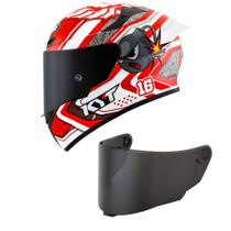 Capacete Kyt Tt Course Super Mario Vermelho Mais Viseira Fumê