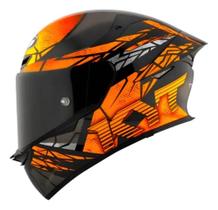 Capacete KYT TT Revo Combustion Preto e Laranja Capacete KYT TT Revo Combustion Preto e Laranja