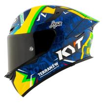Capacete Kyt Tt-revo Diogo Moreira 2024 Azul Verde Amarelo
