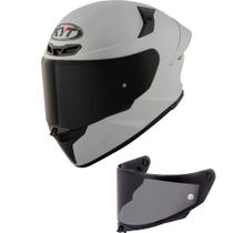 Capacete KYT TT Revo Plain Asp Cinza Fosco Mais Viseira Fumê