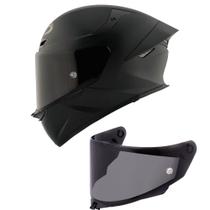 Capacete KYT TT Revo Plain Preto Fosco Mais Viseira Fumê