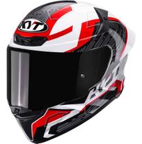 Capacete KYT TT Revo Speeding Branco e Vermelho Tamanho:60 Capacete KYT TT Revo Speeding Branco e Vermelho Tamanho:60