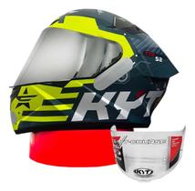 Capacete Kyt Ttcourse Fuselage Yellow Gloss Viseira Prata