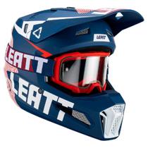 Capacete Leatt Moto 3.5 Com Óculos