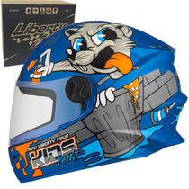 Capacete Liberty Four Kids Paint Azul Protork Fechado Capacete Liberty Four Kids Paint Azul Protork Fechado