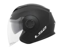 Capacete LS2 Aberto Verso Monocolor Preto Fosco Masculino e Feminino