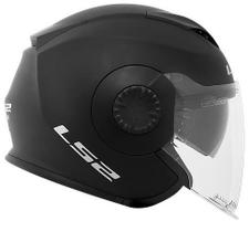 Capacete Ls2 Aberto Verso OF570 Monocolor Preto Fosco