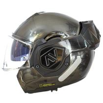 Capacete ls2 Advant FF906 Jeans Prata Escamoteável Robocop
