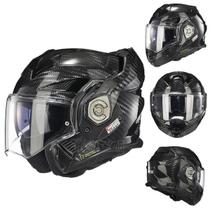 Capacete LS2 Advant X FF901 100% Carbono - Preto (Articulado) 58 - Masculino - Feminino - Motoqueiro - Motos - Motociclista