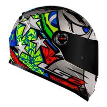 Capacete ls2 classic alex barros cinza verde e vermelho estrelas Capacete ls2 classic alex barros cinza verde e vermelho estrelas