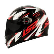 Capacete Ls2 Classic FF358 Draze Branco Preto e Vermelho