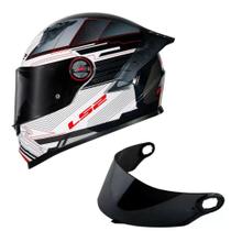 Capacete ls2 classic pro digital preto branco c/ viseira fumê extra Capacete ls2 classic pro digital preto branco c/ viseira fumê extra