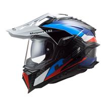 Capacete LS2 Explorer Carbon MX701 Frontier Preto com Azul