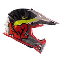 Capacete LS2 Fast MX437 Crusher - Preto/Vermelho