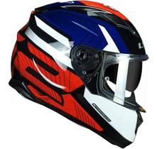 Capacete Ls2 Ff320 Stream Exo - Branco/azul/vermelho