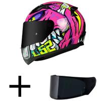 Capacete LS2 FF353 Rapid Badass Rosa Mais Viseira Fumê