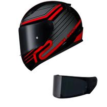 Capacete LS2 FF353 Rapid Circuit Preto e Vermelho Mais Viseira Fumê