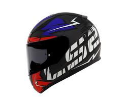 Capacete LS2 FF353 Rapid Cromo Preto Azul e Vermelho Capacete LS2 FF353 Rapid Cromo Preto Azul e Vermelho