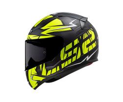Capacete LS2 FF353 Rapid Cromo Preto e Amarelo Capacete LS2 FF353 Rapid Cromo Preto e Amarelo