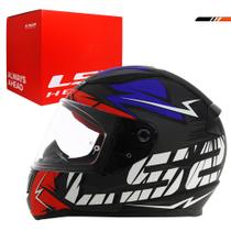 Capacete Ls2 Ff353 Rapid Cromo Preto Fosco/ Azul/ Vermelho