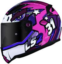 Capacete Ls2 Ff353 Rapid Khan Fucsia White Branco Rosa