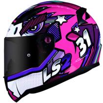 Capacete LS2 FF353 Rapid Khan Rosa Branco