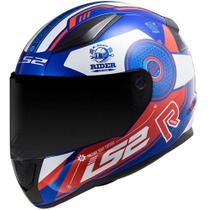 Capacete Ls2 Ff353 Rapid Stratus Azul/branco/vermelho