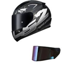 Capacete LS2 FF353 Rapid Tagline Preto e Cinza Mais Viseira Camaleão