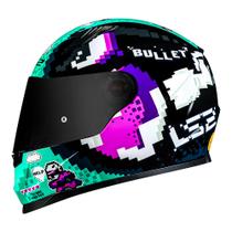 Capacete LS2 FF358 Bullet Preto e Azul Brilhante Masculino e Feminino Fechado