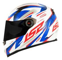 Capacete LS2 FF358 Classic Draze Branco Azul Vermelho Capacete LS2 FF358 Classic Draze Branco Azul Vermelho