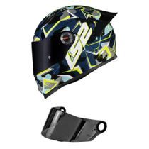 Capacete LS2 FF358 Classic S Camo Azul Mais Viseira Fumê Capacete LS2 FF358 Classic S Camo Azul Mais Viseira Fumê