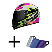 Capacete ls2 ff358 classic speedy rosa com viseira camaleâo