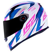 Capacete LS2 FF358 Draze Branco Azul Rosa