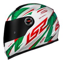Capacete ls2 ff358 draze branco verde vermelho brilhante