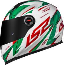 Capacete Ls2 Ff358 Draze Branco/verde/vermelho