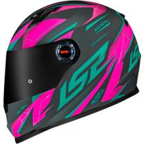 Capacete LS2 FF358 Draze Cinza Verde Rosa